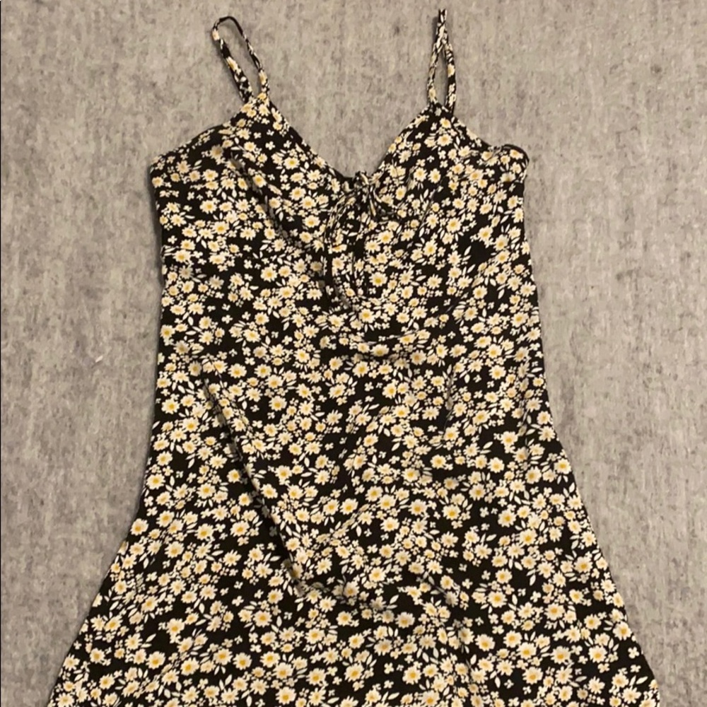 Black sunflower mini dress
